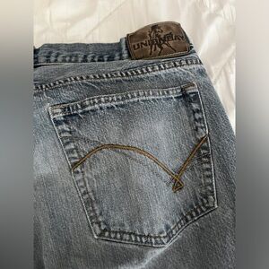 Vintage Y2K Unionbay Jeans Men 34 x 32 Blue Faded Distressed Baggy
